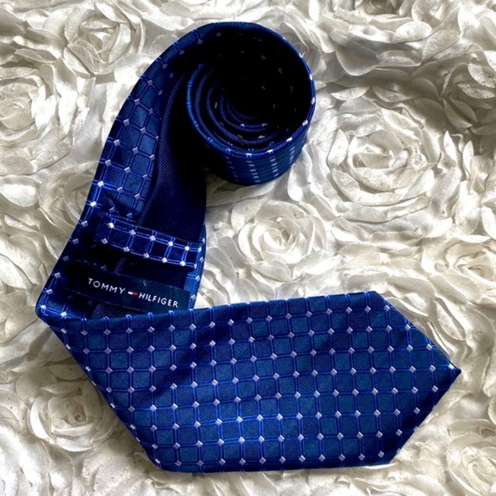 New Tommy Hilfiger‎ mens check silk tie